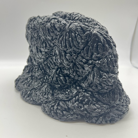 Prada Vintage Feather Crochet Bucket Hat L - Picture 4 of 6